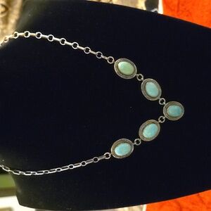 Elegant Silver and Turquoise Necklace